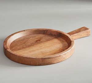 Tabla Redonda de Madera de Acacia para Servir Pizza, Tabla de Cortar para Queso y Pan, Plato de Presentación para Restaurante - Product Image 3