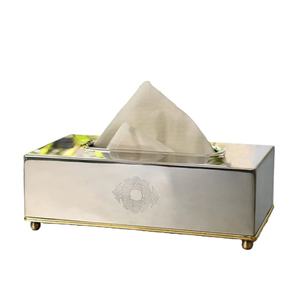 Boîte de rangement de mouchoirs en métal Argenterie Boîte à mouchoirs de table au design antique pour fournitures d'accessoires de restaurant Prix abordable - Product Image 1