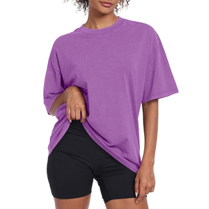 เสื้อยืดโอเวอร์ไซส์ผู้หญิงสไตล์หรูหรา ออกแบบมินิมอล รับสกรีนโลโก้ ทรงไหล่ตก เสื้อเปล่าพรีเมียมสำหรับสตรีทแวร์ - Product Image 2