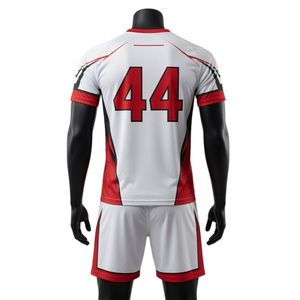 Conjunto de Uniforme de Lacrosse Sublimado Blanco y Rojo Unisex, Ropa Deportiva Ligera de Poliéster para Equipos Deportivos - Product Image 2