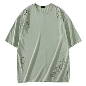 เสื้อยืดผู้ชายลายขาดๆ แบบมีโลโก้สั่งทำได้ คุณภาพดีเยี่ยม ดีไซน์ใหม่ ขายดีที่สุด ขายส่งเสื้อยืดผู้ชายแบบขาดๆ - Product Image 1