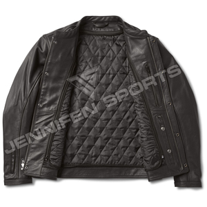 Leather Motorcycle <b>Jacket</b> For Men Black Leather <b>Jacket</b> with CE Armor Water Resistant <b>Biker</b> <b>Jacket</b> Windproof - Product Image 5