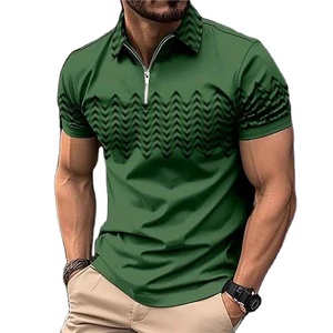 Camiseta de Golf para Hombre, de Secado Rápido, con Spandex/Algodón, Estampada, con Logotipo Frontal Bordado Personalizado, Tejida, Directo de Fábrica - Product Image 5