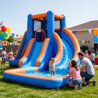 Château gonflable combiné avec toboggan en PVC pour parc d'aventure, utilisation en garderie, pour enfants et adultes, avec souffleur