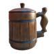 Chope à bière en bois avec bandes noires, poignée sculptée, design traditionnel, écologique, vaisselle pour la maison - Product Image 5