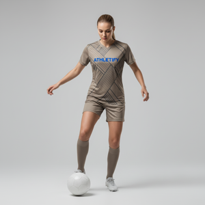 Conjunto de Camiseta y Pantalones Cortos de Fútbol Personalizados para Mujer, Uniforme de Fútbol Femenino Sublimado, Equipación de Club Transpirable Personalizada para Torneos - Product Image 1