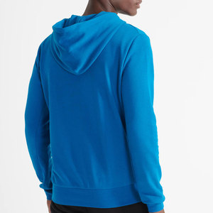 Sudadera con capucha y cremallera para hombre, azul sólido, de forro polar, corte regular, informal, para otoño, 100% algodón, corte regular, alta calidad - Product Image 3