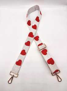 Heart Beaded Purse Strap Adjustable Clear <b>Bag</b> Accessory <b>Camera</b> Strap Queen of Hearts <b>Camera</b> Strap - Product Image 3