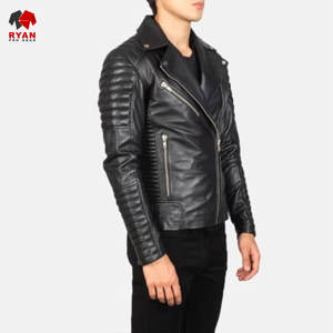 แจ็คเก็ตหนังผ้าระบายอากาศดีไซน์สั่งทำพิเศษสำหรับผู้ชาย ยี่ห้อ Ryan Pro Gear พร้อมบริการสกรีนโลโก้ตามแบบที่ต้องการ และดีไซน์กระเป๋า - Product Image 5