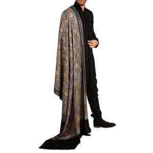 Chal de Lana Pashmina Bordado a Mano de Primera Calidad, Suave, Cálido, Transpirable, Diseño Tradicional Sólido, Elegante Envoltura de Invierno para Hombre - Product Image 5