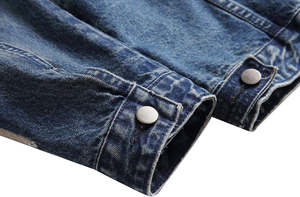 Chaqueta de Mezclilla de Alta Calidad con Cuello Alto y Bordes Desgastados, Estilo Casual para Hombre y Mujer - Product Image 5