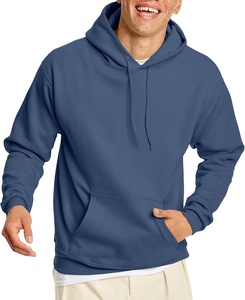 Sweat à capuche oversize pour homme avec poche avant, 100 % coton molletonné, respirant, séchage rapide, couleur unie, motif uni, hiver, décontracté - Product Image 1