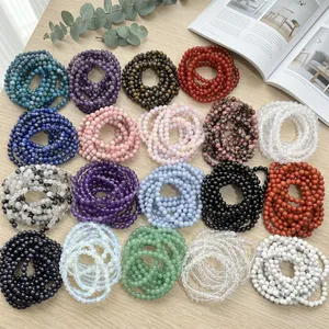 Natural Crystal <b>Bracelets</b> 6-10 mm Bead Healing Gemstone <b>Bracelets</b> Amethyst Onyx Chrysocolla Rose Quartz Lapis Selenite Amazonite - Product Image 1