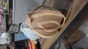 Handcrafted Luxury Pearl and Seed Bead Batwa <b>Bag</b> - Elegant <b>Peach</b> Artisanal Bridal Potli Purse Ethnic Evening <b>Clutch</b> for Women - Product Image 2