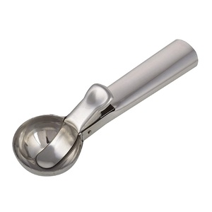 Cuillère à glace en acier inoxydable avec poignée de déclenchement facile |   Cuillère à glace robuste pour desserts et produits surgelés - Product Image 1
