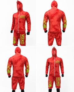 Conjunto de Sudadera con Capucha Roja para Hombre VOXO INDUSTRIES, Estampado por Sublimación, Estilo Urbano, Corte Regular, Tejido de Felpa Transpirable, 100% Algodón - Product Image 4