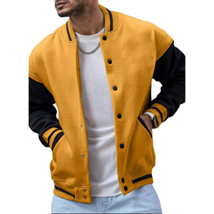 High Quality Varsity Jacket <b>Men</b> Chenille Embroidery Leather Sleeves Custom Baseball Letterman Varsity Jacket For <b>Men</b> - Product Image 1