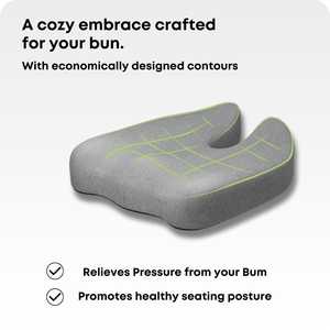 เบาะรองนั่งเมมโมรี่โฟมสำหรับบรรเทาอาการปวดกระดูกก้นกบด้านหลัง - Product Image 5