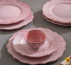 Plato de Cena Rosa Europeo, Ecológico, Duradero, de Cerámica y Porcelana, para Cenas Elegantes, Fiestas y Restaurantes - Product Image 1