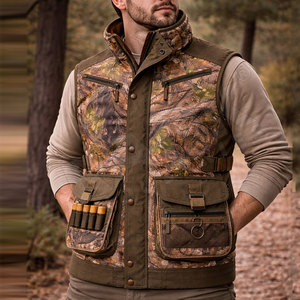 Gilet en toile multi-poches de haute qualité pour la chasse, avec fermeture éclair, logo personnalisé, imperméable, respirant, uni/imprimé, vente en gros - Product Image 4