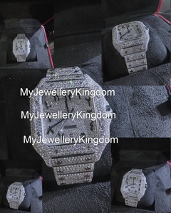 Reloj Mecánico Cuadrado de Acero Inoxidable Personalizado con Esfera Árabe, Detalles de Moissanita, Diseño Hip Hop Iced Bling, Resistente al Agua 10 Bar - Product Image 2