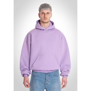 Men's <b>Black</b> Hooded <b>Sweatshirt</b> Regular Fit Solid Color Casual French Terry Pullover With Front Pocket Breathable Design - Product Image 6