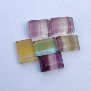Pierres précieuses en fluorite naturelle violette de qualité, forme rectangulaire, cabochon à dos plat, calibrées, certifiées par un tiers, pour bijoux - Product Image 6