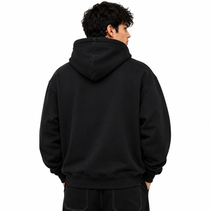 Sweat à capuche Speedway Racing pour homme, noir, coupe oversize, en molleton de coton, zippé, imprimé graphique, automne-hiver, logo personnalisé, fabricant - Product Image 3