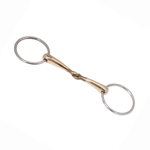 Bocado de Doble Articulación de Acero Inoxidable de Alto Estándar para Caballos, con Anillo Suelto, para Equitación y Entrenamiento - Product Image 1