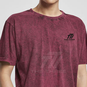 Servicio OEM, Camiseta de Corte Holgado con Lavado Ácido, Personalizada e Impresa para Hombre, 100% Algodón, Precio Bajo al por Mayor, Camisetas con Lavado Ácido para Hombre - Product Image 6