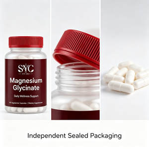 SYC <span class=keywords><strong>BIO</strong></span> Magnesio Glicinato Elemental, Vitamina B6 y L-Teanina Taurina, Fórmula Limpia Sin Rellenos, 90 Cápsulas, Marca Privada OEM ODM - Product Image 2