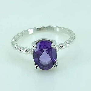 Amethyst <b>Ring</b> 925 Sterling Silver Handmade Promise <b>Ring</b> for Women Sizes 4 to 13 US Natural Stone Cut Bezel Setting for Everyday - Product Image 2