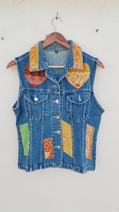 Chaqueta de otoño vintage ecológica de alta calidad al por mayor, con lazo decorativo de material vaquero lavado de peso pesado y botones, con efecto desgastado. - Product Image 3