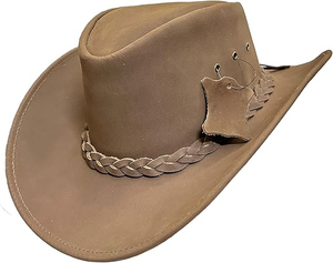 Unisex Brown Leather Cowboy <b>Hat</b> Adjustable <b>Band</b> Outdoor Casual Adult Spring Summer Style 2026 - Product Image 6