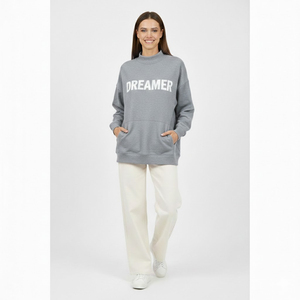 Sweat-shirt à col montant personnalisé pour femme, 100% coton, coupe ample - Product Image 6