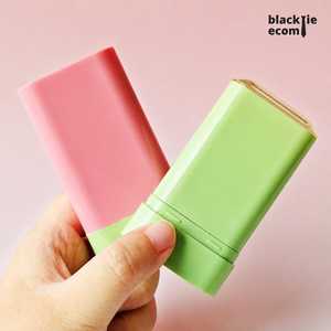 Tube de baume carré en plastique avec bouchon à clapet, sérigraphié rose et vert, emballage cosmétique anti-fuite pour déodorant - Product Image 2