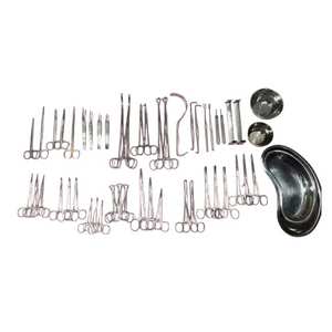 Dog Surgical Instruments Set 50pcs General Surgery Basic Laparotomy Stainless Steel Surgical <b>Tools</b> Kit Surgical Grade - Product Image 1