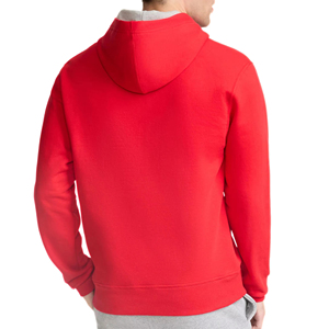 เสื้อฮู้ดผู้ชายสีแดง ทรงปกติ ผ้าฝ้ายฟลีซ สวมใส่สบาย สีพื้น น้ำหนักเบา เหมาะสำหรับใส่ลำลองและสตรีทแวร์ - Product Image 6