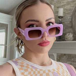 Outdoor Sunglasses Sun Protection Fashionable Rectangular Women's Sunglasses Uv400 Retro - Product Image 2