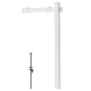Palo per cartello da giardino per agenti immobiliari in PVC, alto 1,8 m, resistente al vento, facile da installare, contiene cartelli da 60 cm con braccio da 90 cm, lettere eleganti - Product Image 1