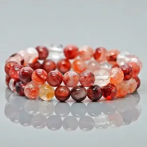Natural Red Garden Quartz 8mm Smooth Round AA Grade Gemstone Beads <b>Stretch</b> <b>Bracelet</b> Healing Jewelry Wholesale - Product Image 5
