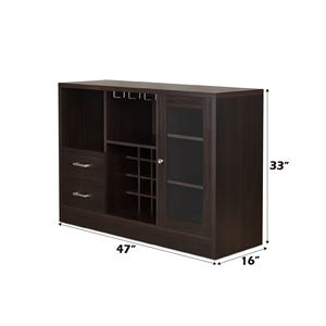 Mobile Porta Vini Hazen Finitura Espresso III, Elegante Cantinetta per Uso Domestico - Product Image 3