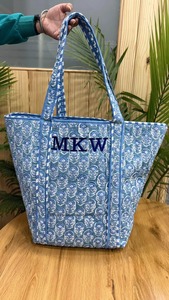 Sac fourre-tout bohème en coton avec lettres décoratives, ouverture supérieure, style ondulé, pour toutes les saisons, sac à main pour femme - Product Image 3