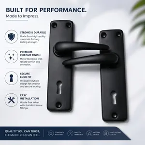 KELLTON Universal Stainless Steel Waterproof <b>Door</b> Handle <b>Lock</b> <b>Push</b> <b>Button</b> Modern Design Ambidextrous Bathroom Living Room - Product Image 3