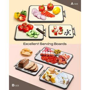 Set di Taglieri Bifacciali in Acciaio Inossidabile per Carne e Paglia di Grano PP, Essenziali per la Cucina - Product Image 5