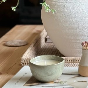 Recipiente de Cerámica Premium para Velas, Acabado Liso Tipo Piedra, Una Sola Mecha, Larga Duración, Diseño Minimalista, Decoración de Lujo para el Hogar - Product Image 4