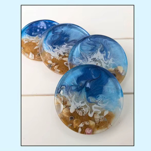 Posavasos Redondos de Resina Pintados a Mano, Ecológicos, Personalizables en Color y Tamaño, Decoración para el Hogar, Regalo para Navidad - Product Image 2