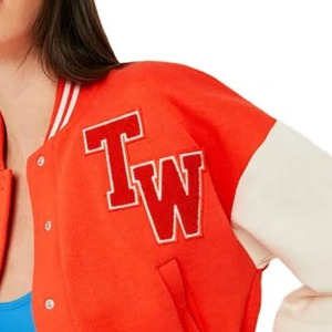 Chaqueta Varsity de Béisbol Vintage para Mujer, Estilo Urbano, con Logotipo Personalizado Bordado, Tejida, Acolchada, Transpirable, con Spandex - Product Image 4