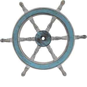 Roue de navires nautiques marins antiques en bois avec moyeu en bois Laiton polonais et décoratif Design moderne Collection nautique à vendre - Product Image 5