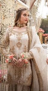 Vestido Anarkali Pakistaní Premium Color Rosa Pastel, Largo y con Capas, con Exquisito Trabajo a Mano en Plata Kora Dabka - Product Image 2